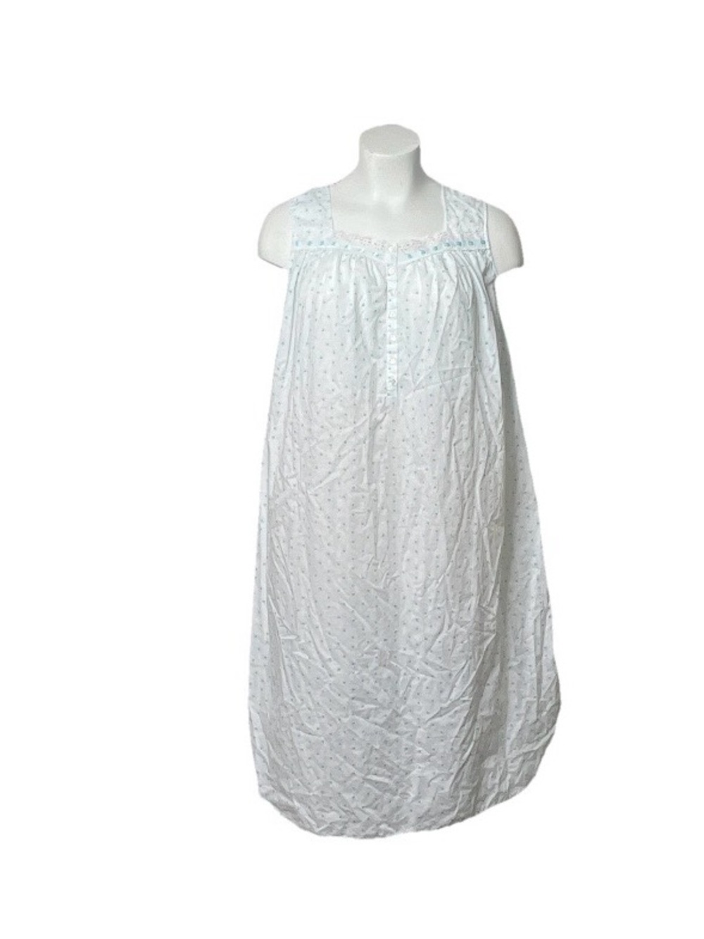 Fundamentals light blue Cotton Nightgown with Eyelet Detail